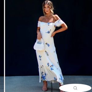 Andie Off The Shoulder Floral Midi Dress